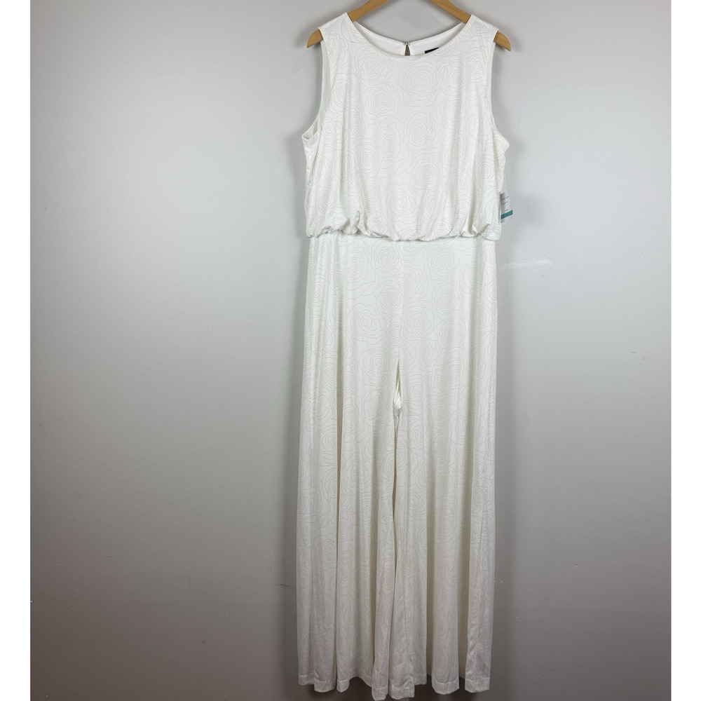 Gabby Skye Cream Sleeveless Wide-Leg Jumpsuit